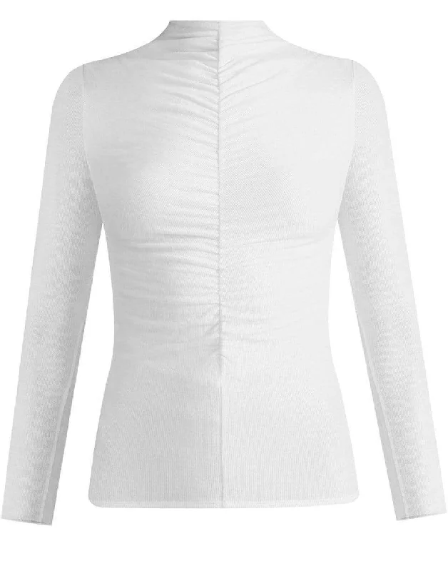 Theresa Ruched Turtleneck - White