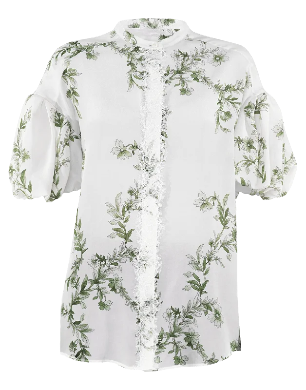 Short Sleeve Jardins A' L'italienne Print Blouse