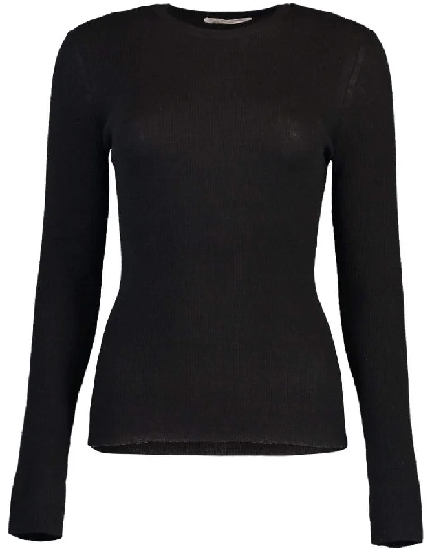 Tissue Cashmere Ribbed Crewneck