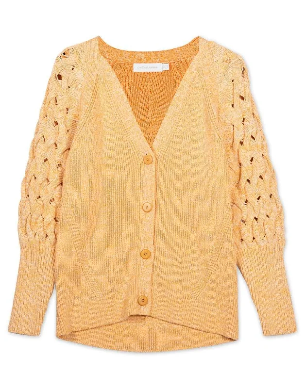 Olive Puff Sleeve Cardigan