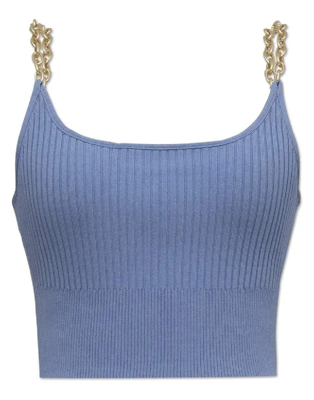 Genevieve Compact Rib Chain Tank Top