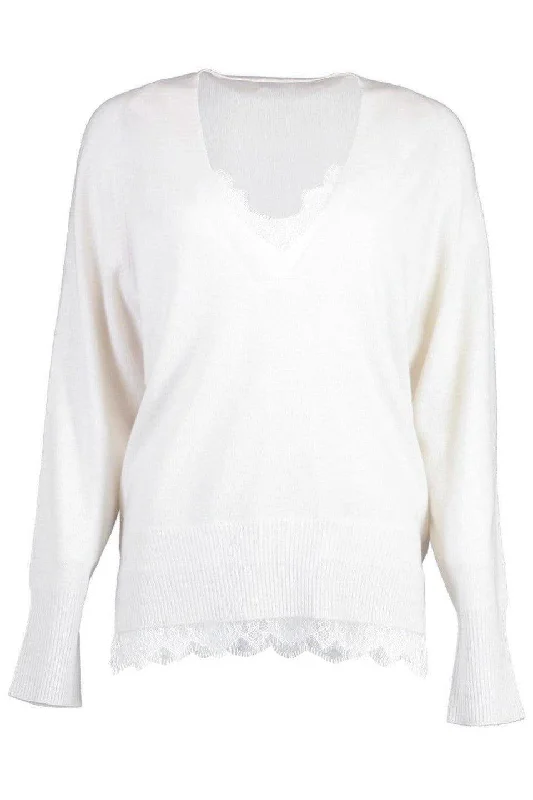 Lace Vee Layered Pullover Top