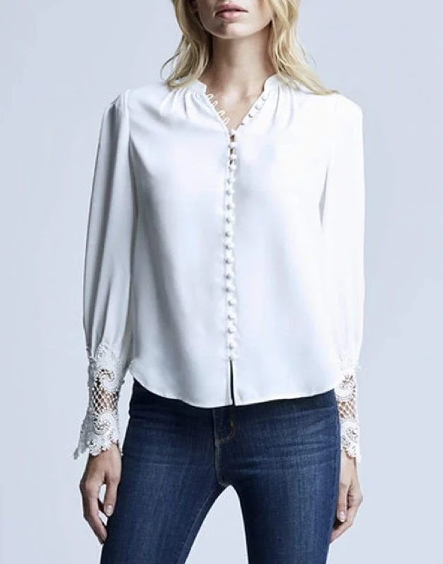 Ava Lace Cuff Blouse