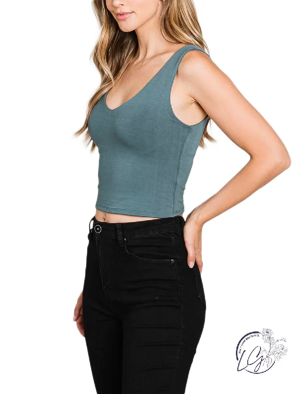 Sunny Days Cropped V-Neck Tank