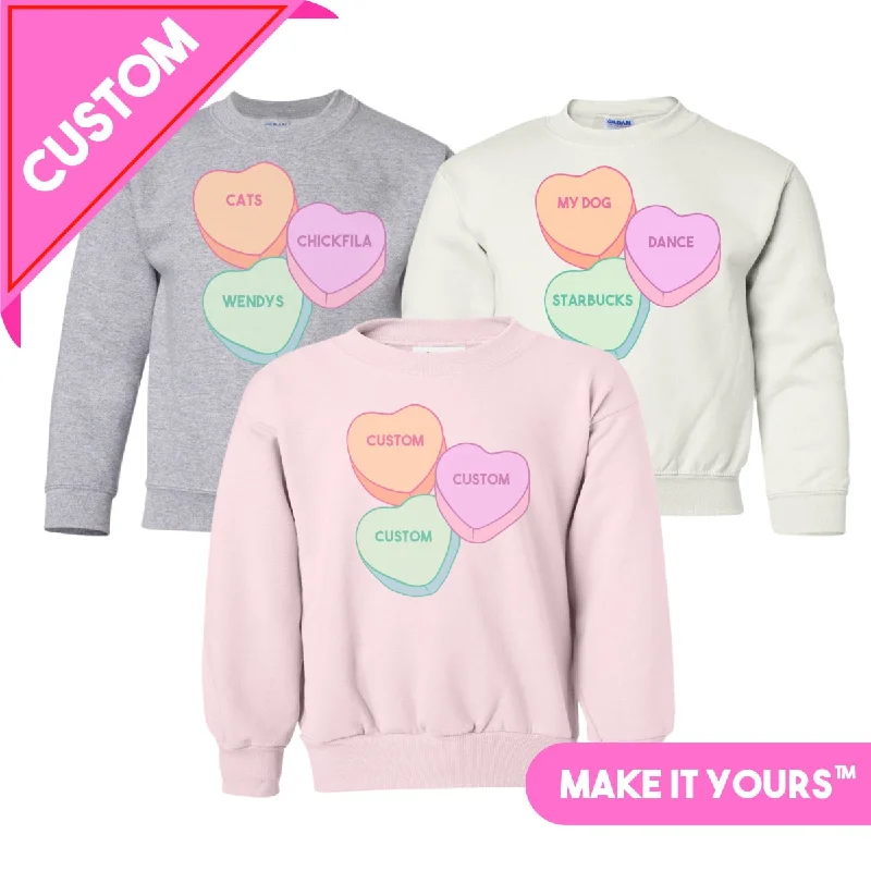 Kids Make It Yours™ 'Candy Hearts' Crewneck Sweatshirt