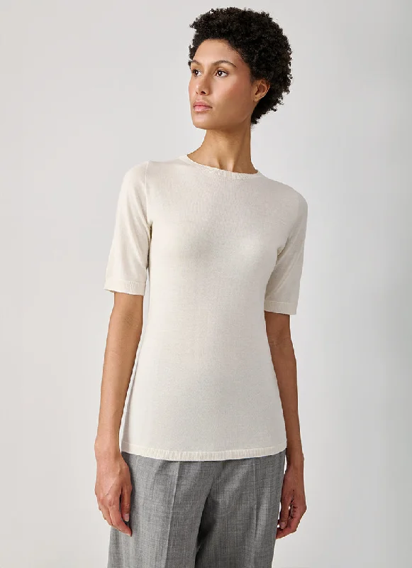 Cashmere Silk Short Sleeve Sweater