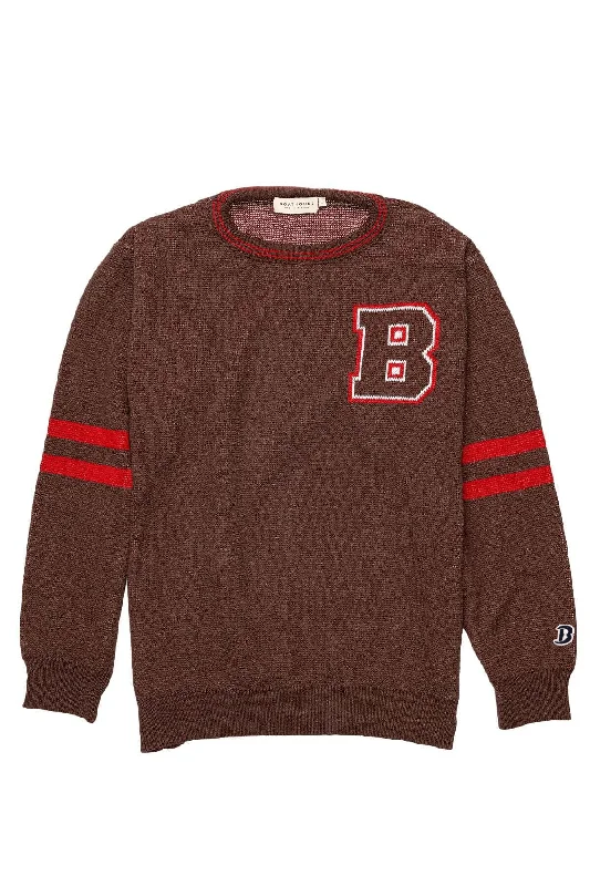 BROWN UNISEX KNIT CREW