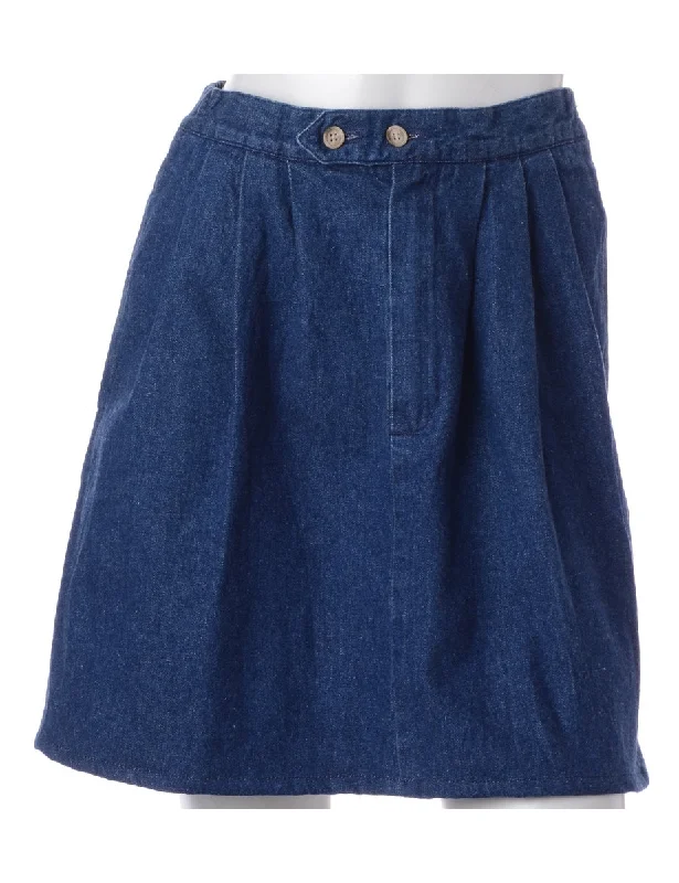 Label Short Denim Skirt