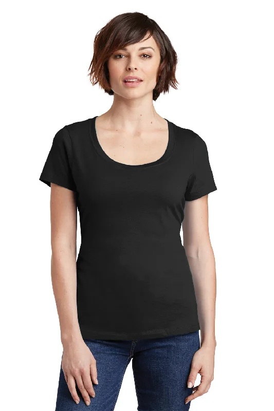 District Womens Perfect Weight Short Sleeve Scoop Neck T-Shirt - Jet Black - Closeout