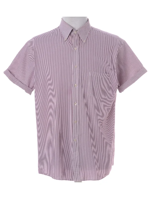 Label Scott Roll Sleeve Stripy Shirt - XL