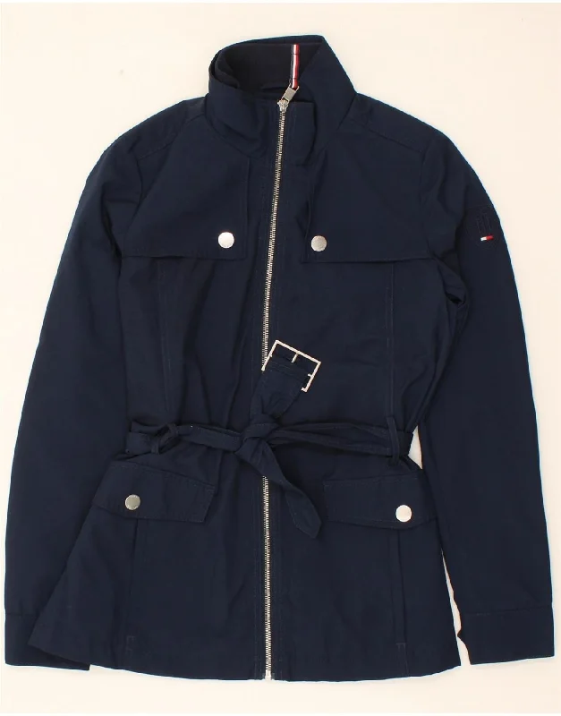 TOMMY HILFIGER Womens Utility Jacket UK 6 XS Navy Blue Polyester