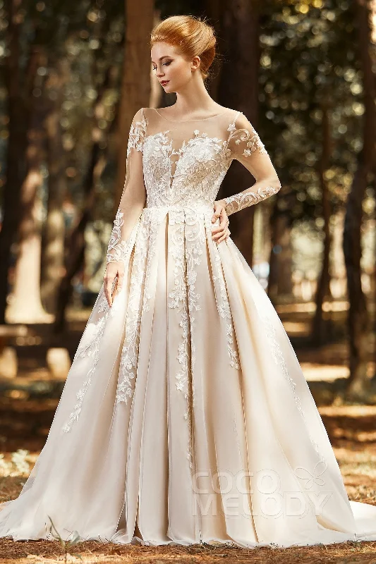 A-Line Court Train Tulle Wedding Dress CW2299