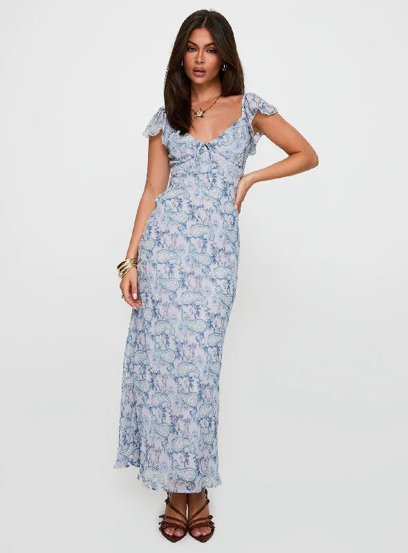 Dahleia Maxi Dress Blue Paisley