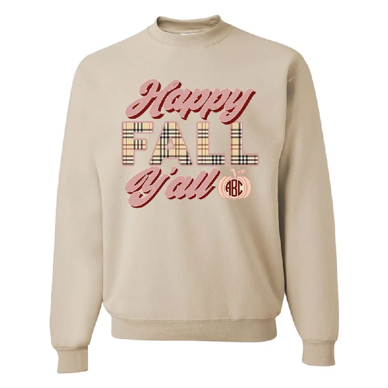 Monogrammed 'Happy Fall Y'all' Crewneck Sweatshirt