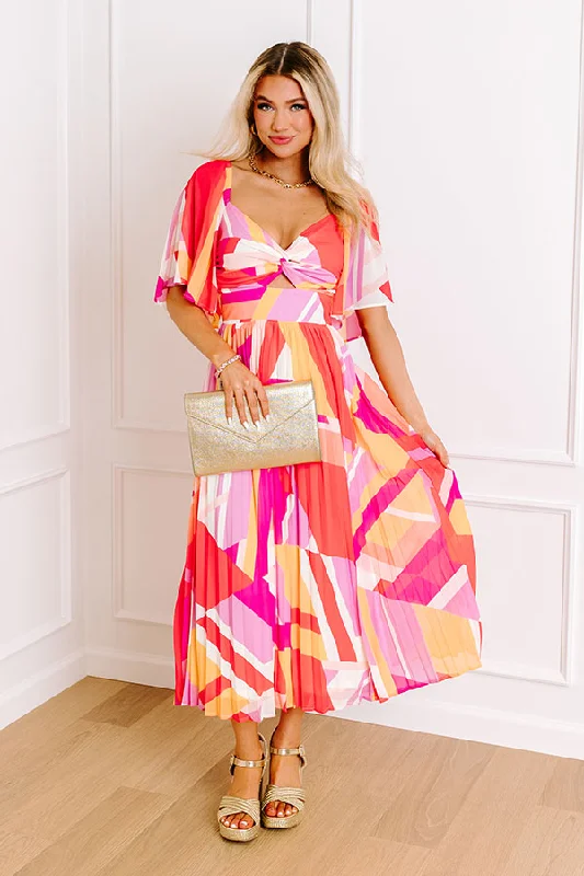 Sunshine and Sorbet Pleated Midi