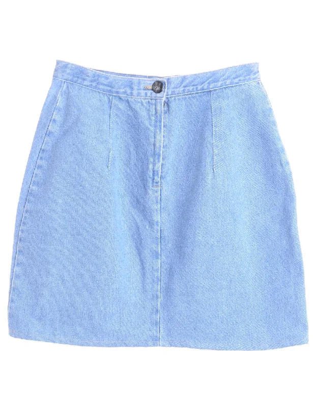 Label Short Denim Skirt