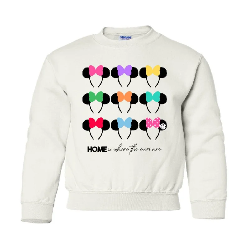 Kids Monogrammed 'Home is Where the Ears Are' Crewneck Sweatshirt