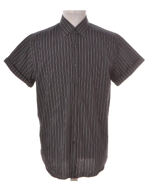 Label Scott Roll Sleeve Stripy Shirt