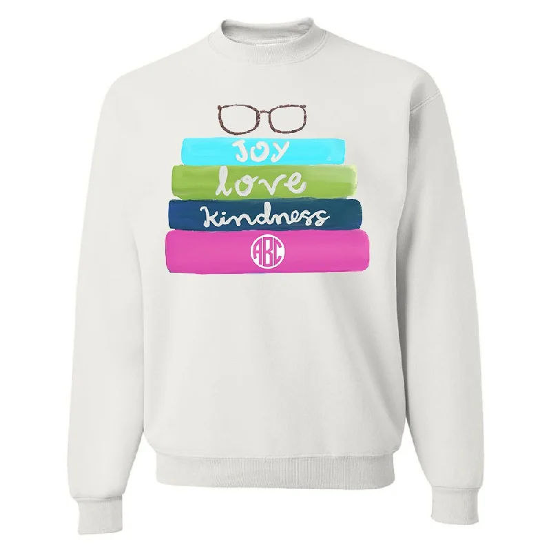 Monogrammed 'Bookstack' Crewneck Sweatshirt