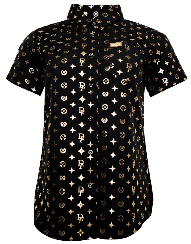 Bougie Women's Short Sleeve Party Shirt - Black/Gold