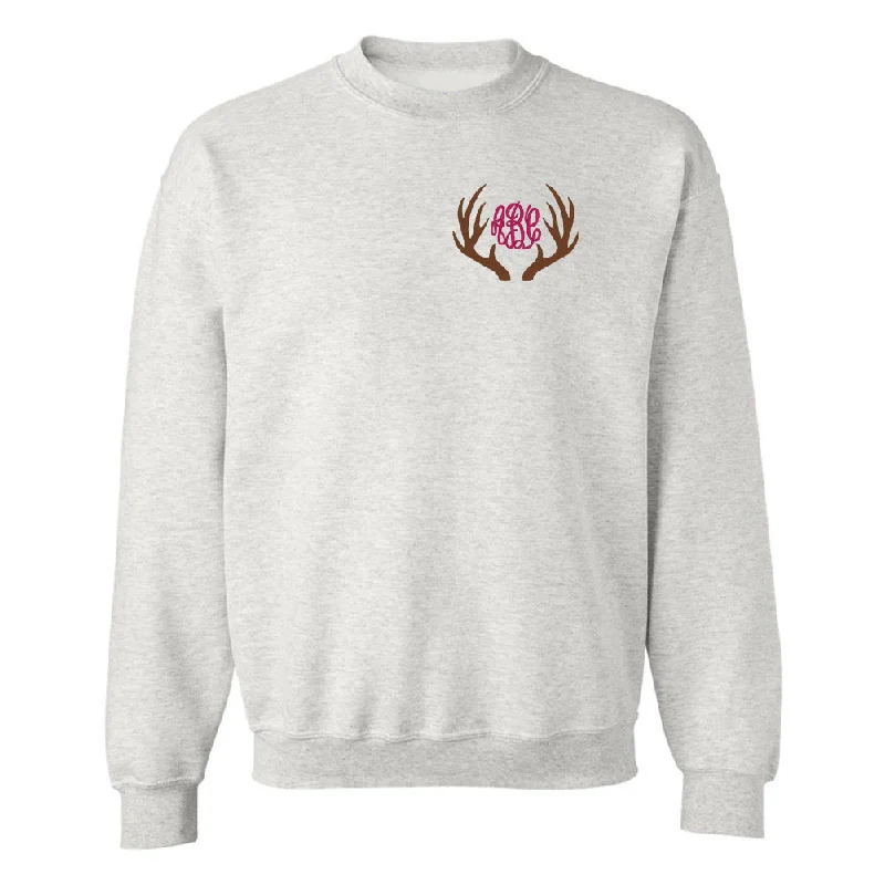 Monogrammed Antlers Crewneck Sweatshirt