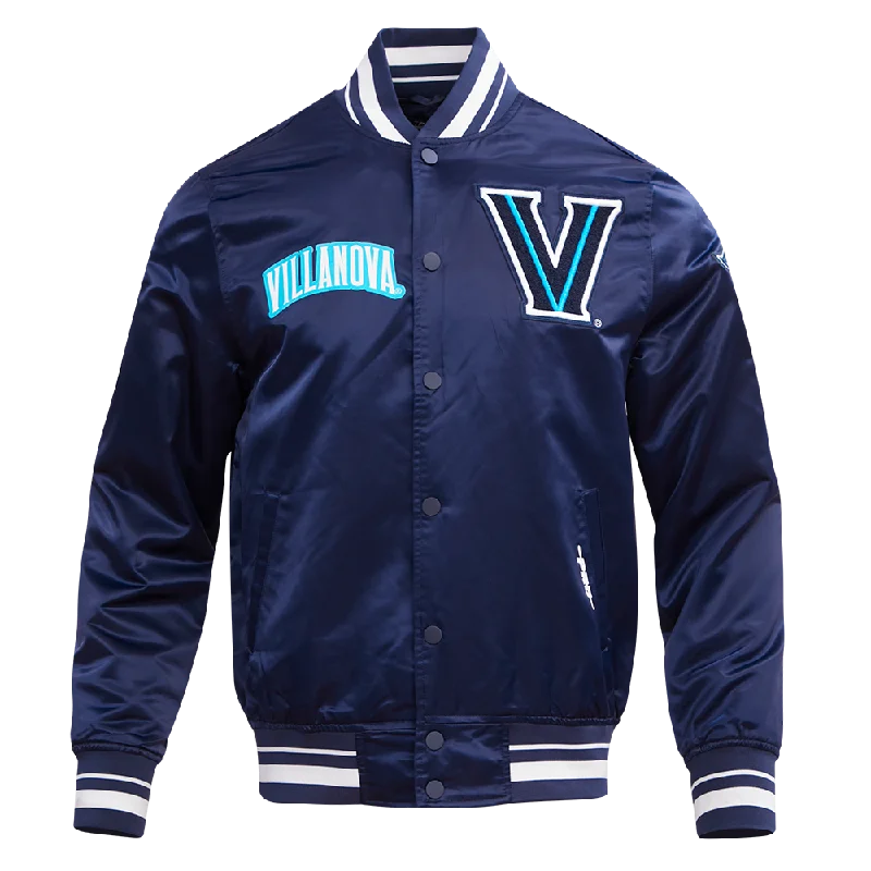 VILLANOVA UNIVERSITY CLASSIC MEN'S RIB SATIN JACKET (MIDNIGHT NAVY)