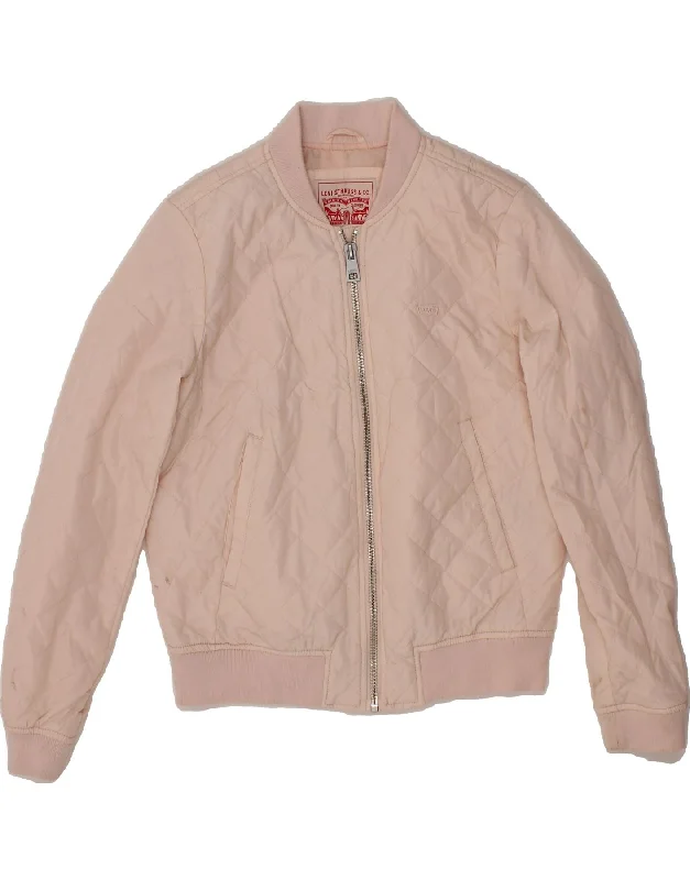 LEVI'S Womens Bomber Jacket UK 10 Small Pink Polyester