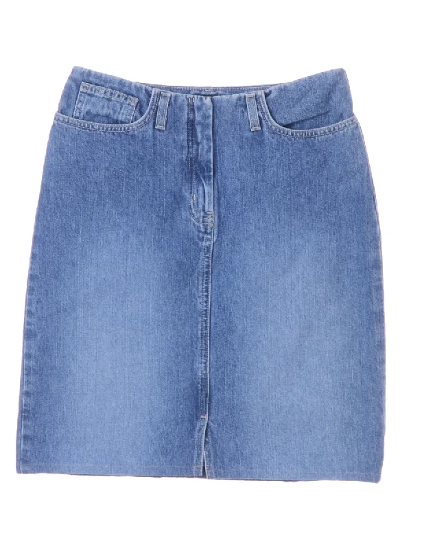 Label Short Denim Skirt