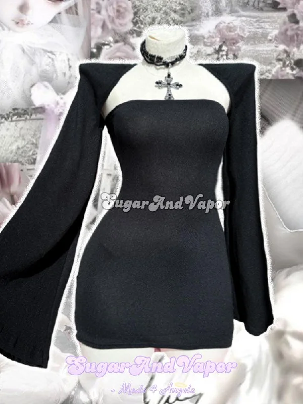 Elysia Dark Romantic Knit Shrug Dress