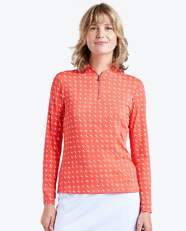 NIVO UV Lolita LivCool Long Sleeve Polo 170 Papaya