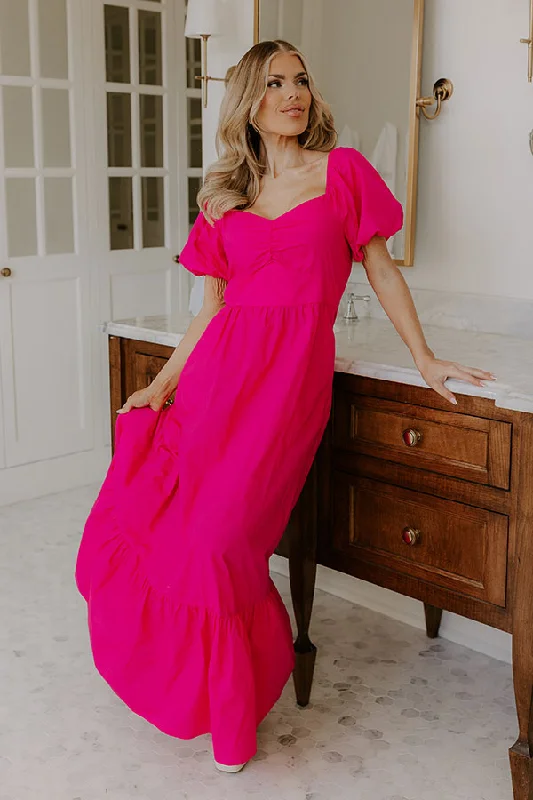 Sweet Serendipity Maxi Dress in Hot Pink