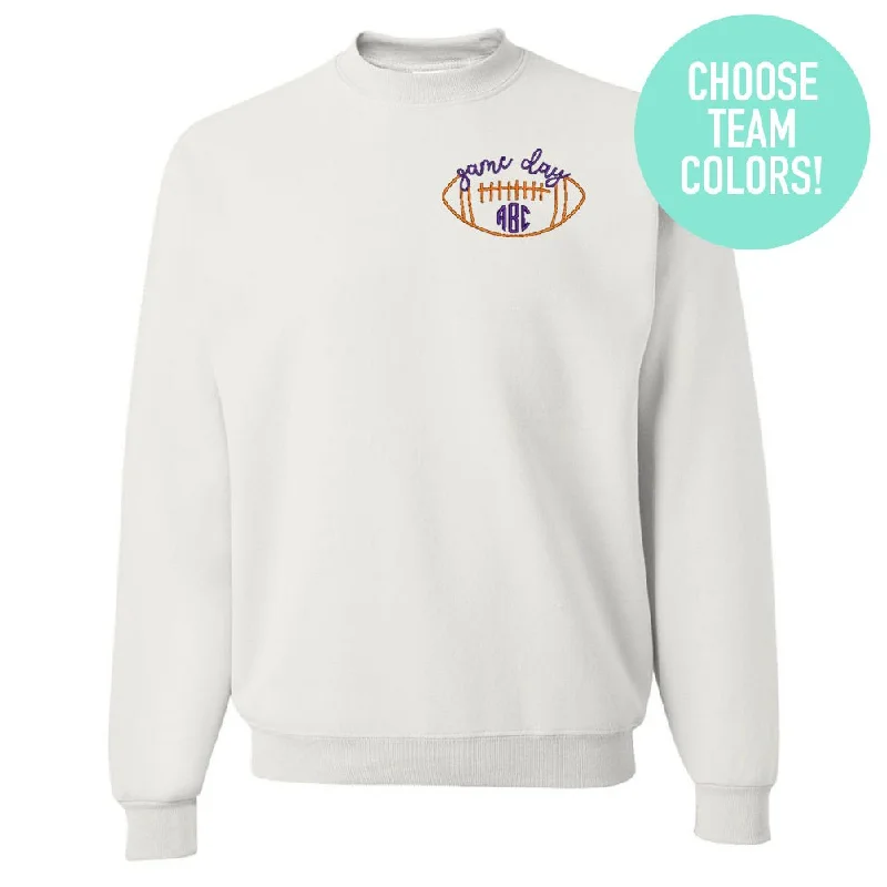 Monogrammed Football Game Day Crewneck Sweatshirt