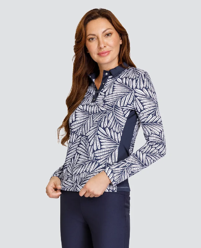 TAIL Farrah Long Sleeve Polo Victory Wreath