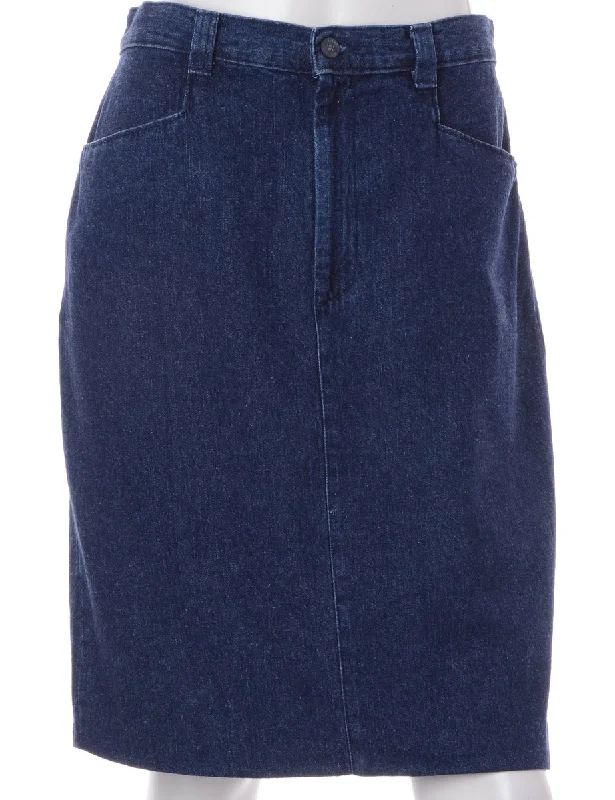 Label Short Stone Wash Denim Skirt