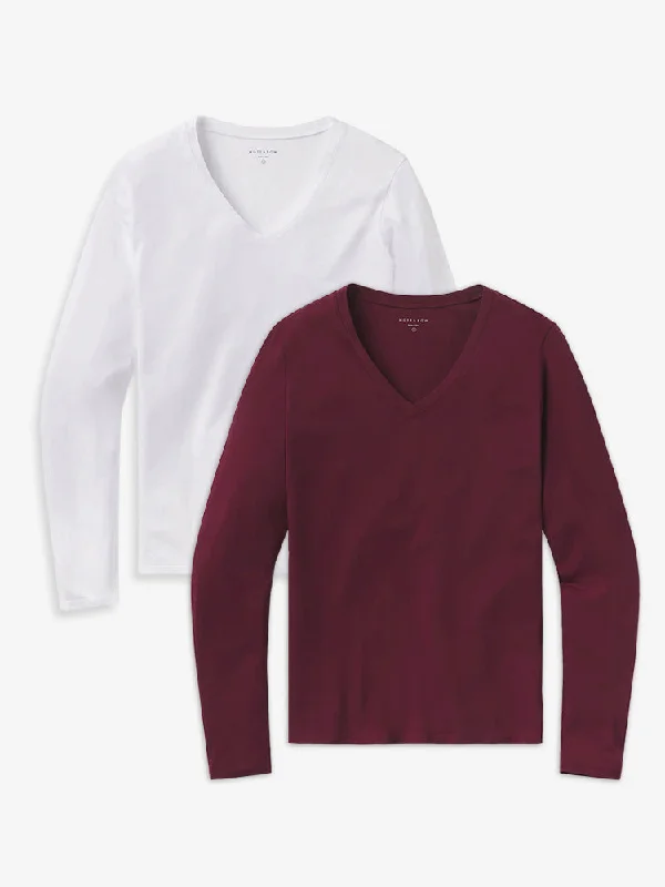 Long Sleeve V-Neck Tee Marcy 2-Pack