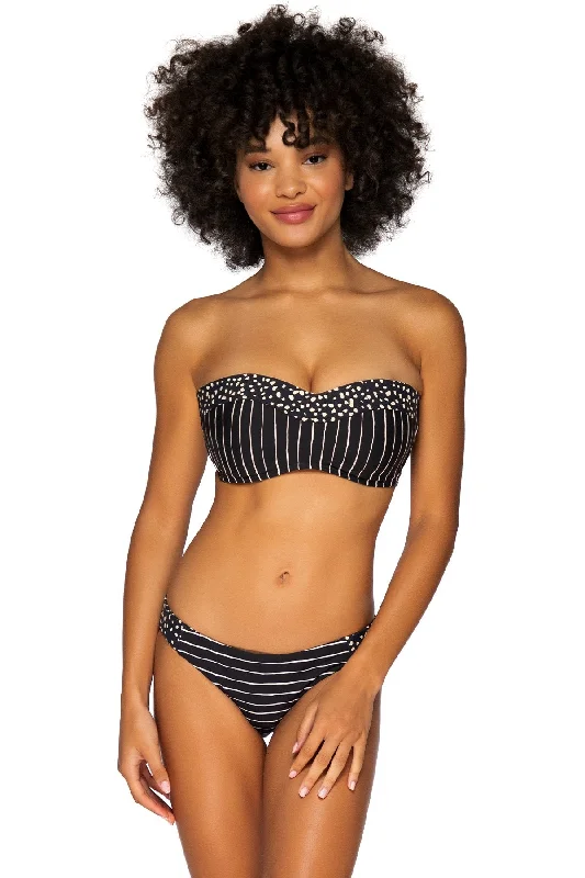 SWIM SYSTEMS BLACK SAND BRIDGET BANDEAU TOP