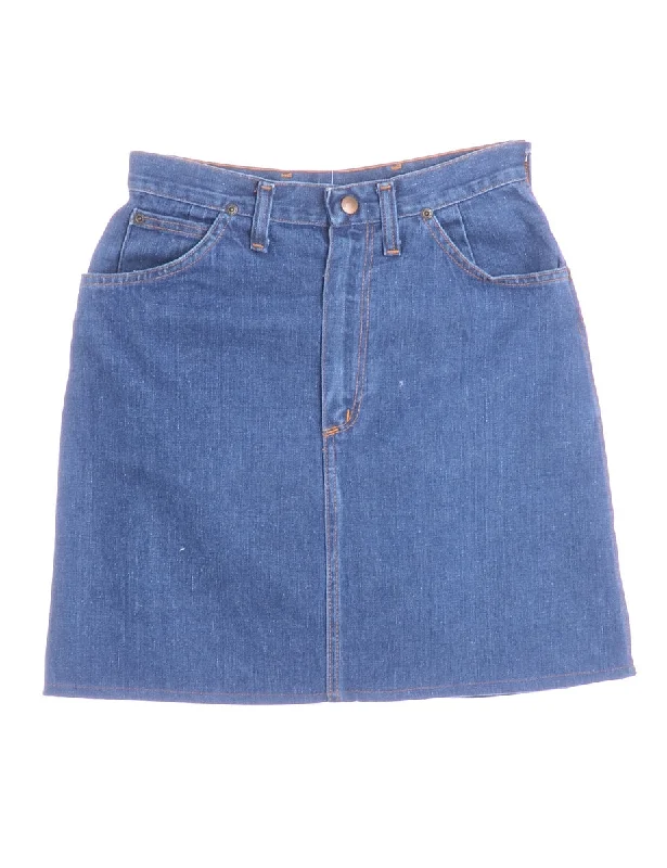 Label Short Denim Skirt