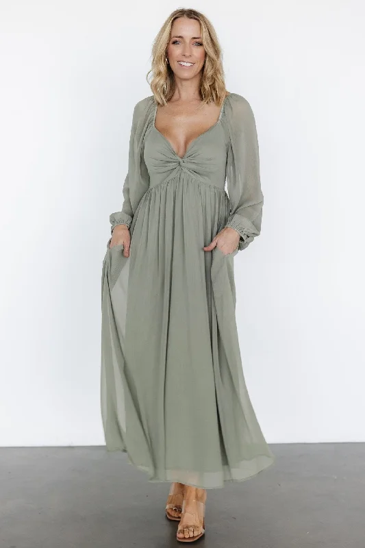 Dione Midi Dress | Dusty Olive