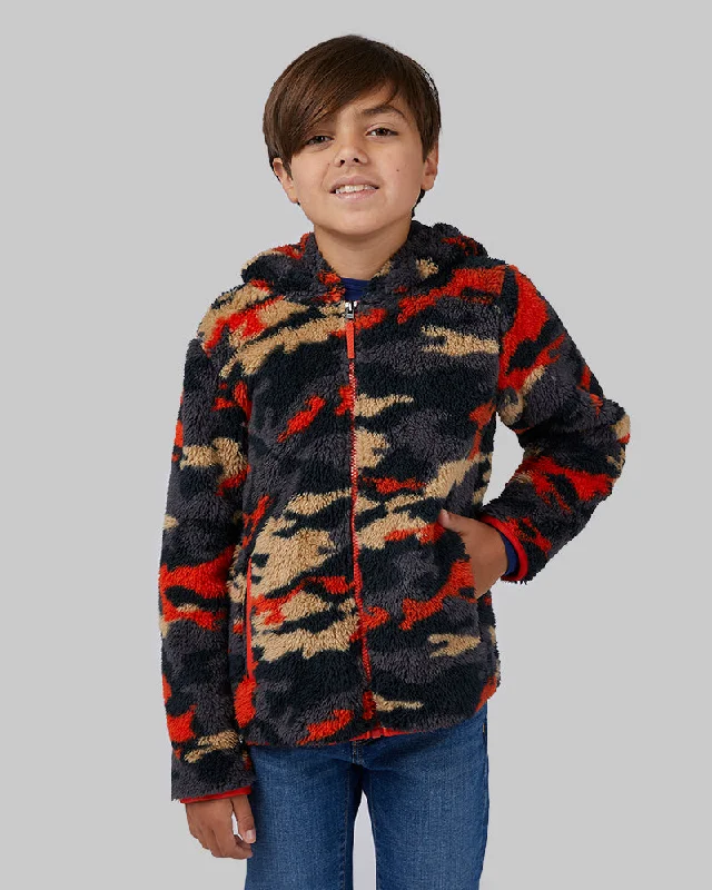 BOYS' SOFT SHERPA HOODED FULL-ZIP