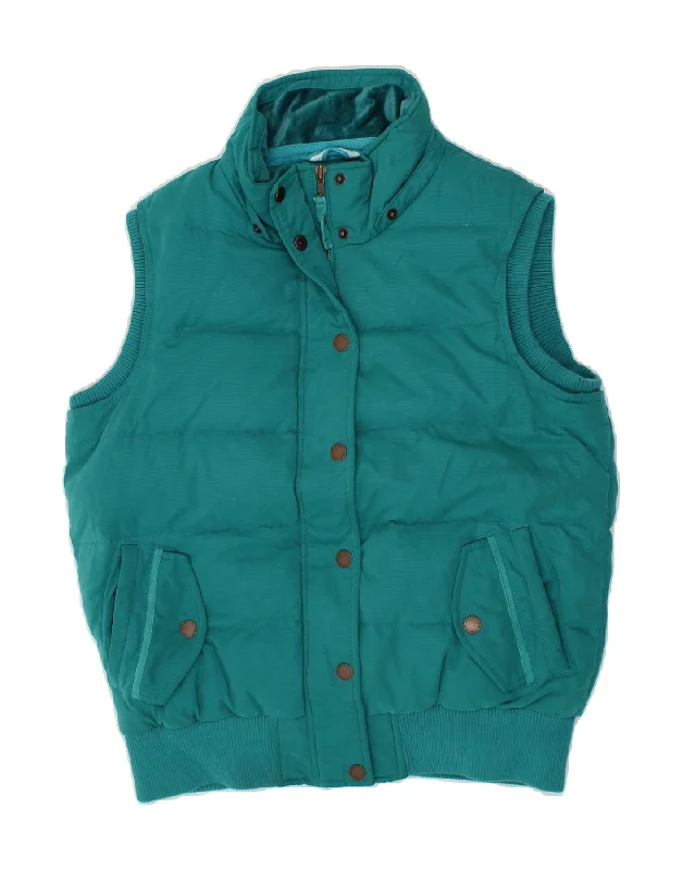 FAT FACE Womens Padded Gilet UK 12 Medium Green Polyester