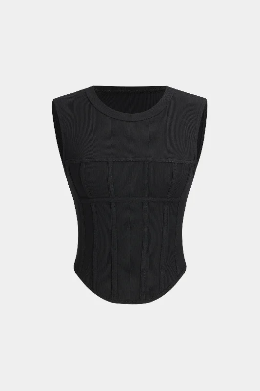 Corset Round Neck Tank Top