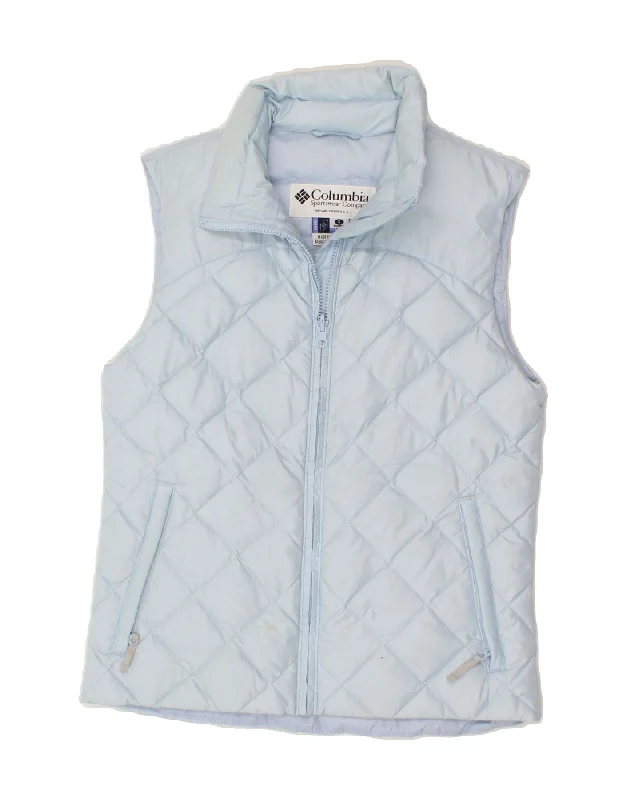 COLUMBIA Womens Quilted Gilet UK 10 Small Blue Polyester