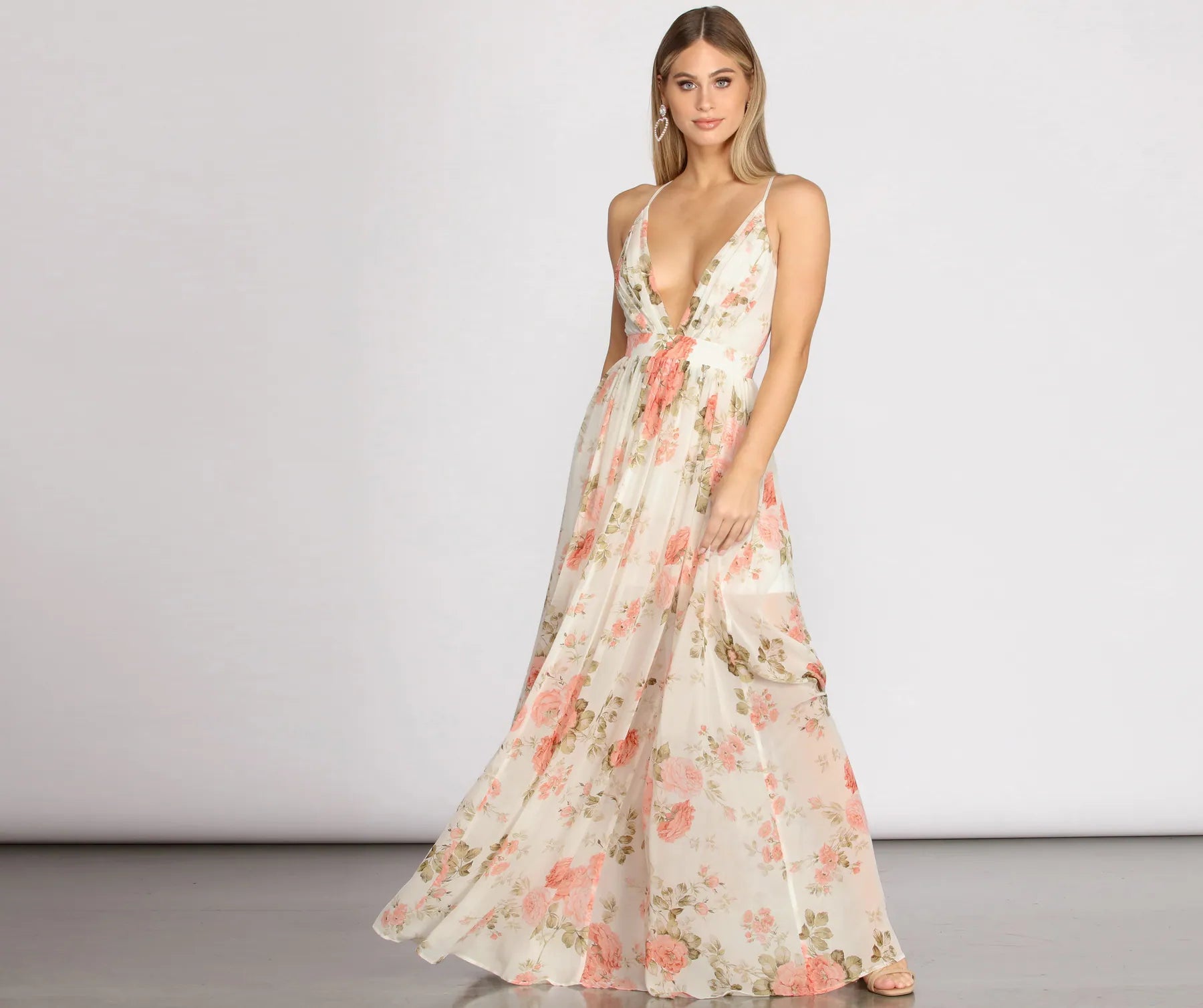 Tori Floral Chiffon A-Line Dress