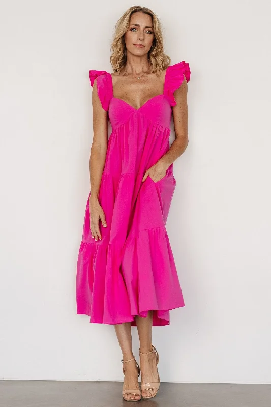 Aria Back Tie Dress | Pink