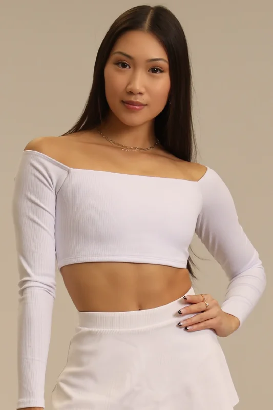 Artist Long Sleeved Crop - White - FINAL SALE