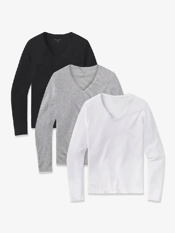 Long Sleeve V-Neck Tee Marcy 3-Pack