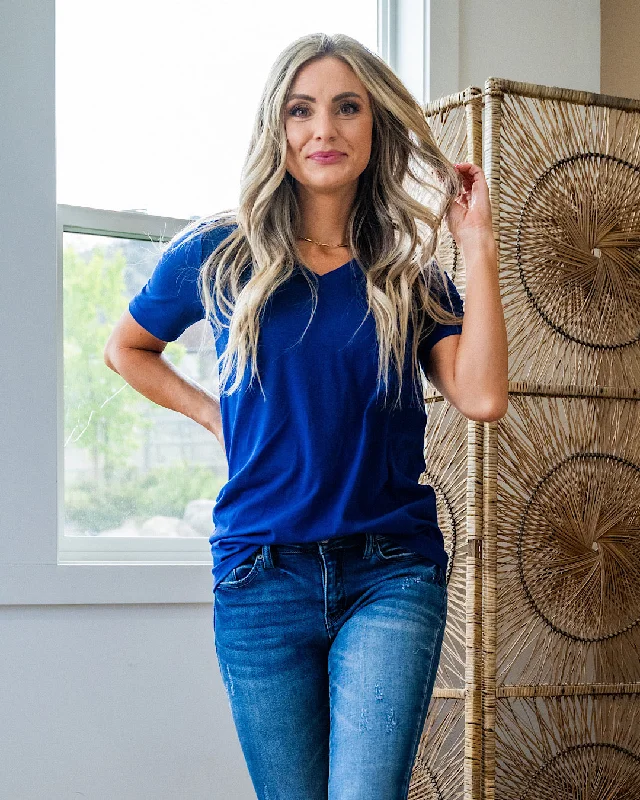 NEW! Favorite V Neck Top - Light Navy