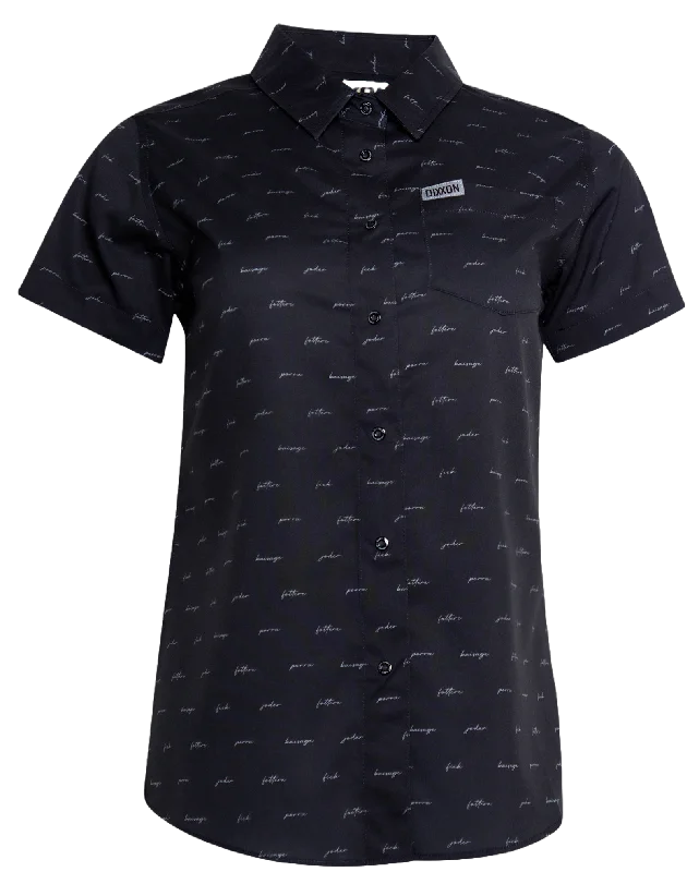 F-Word Women's Short Sleeve Party Shirt - Black/Grey