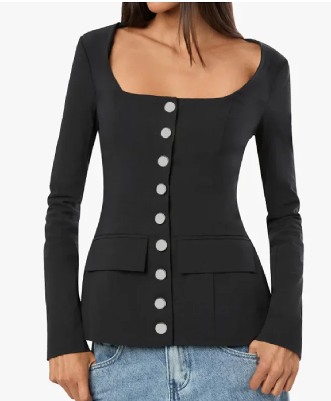 Boatneck Peplum Blazer by We Wore What