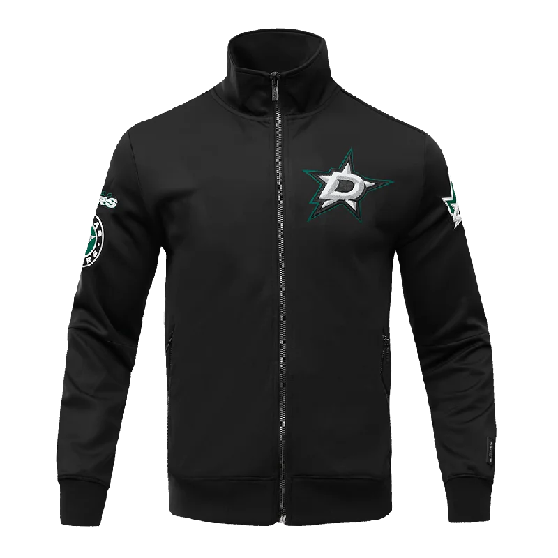 NHL DALLAS STARS CLASSIC CHENILLE MEN'S DOUBLE KNIT TRACK JACKET (BLACK)